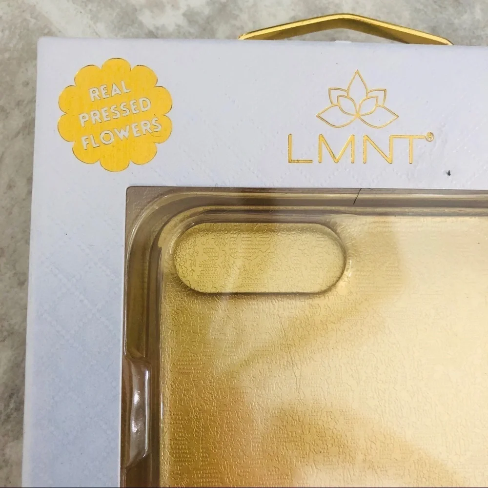 NWT LMNT pressed real flowers protective iPhone case 6 & 6s 7 & 8 plus